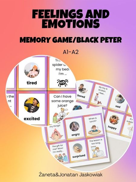 FEELINGS AND EMOTIONS cards - Memory game/Black Peter
