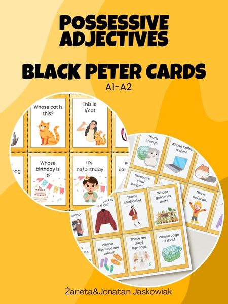 POSSESSIVE ADJECTIVES - Black Peter cards
