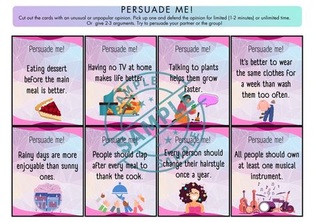 Persuade me! - speaking cards B1 - C1