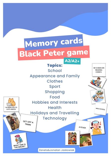 Memory cards - Vocabulary game A2 (Black Peter)