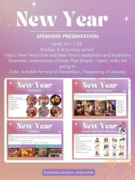New Year Presentation - speaking A1+/A2