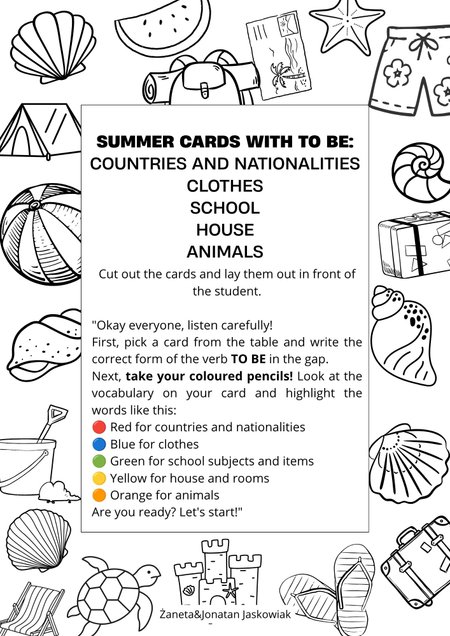 Summer TO BE cards